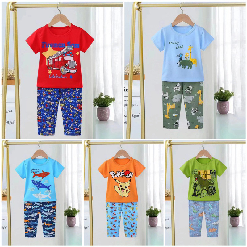 Piyama Anak Impor Ku Bao Lengan Pendek Boy 7