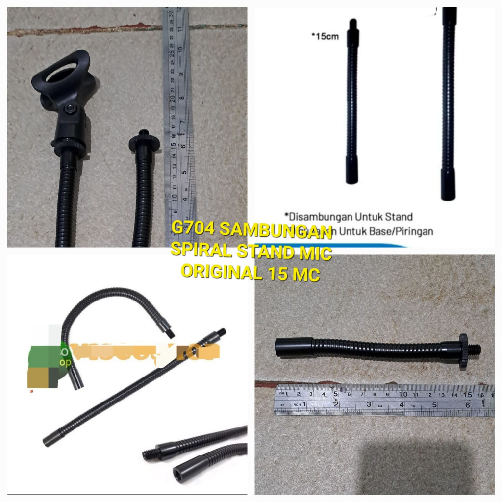 G704 SAMBUNGAN SPIRAL MIC STAND UNIVERSAL FLEXSIBLE DRAT 15 CM BESI EXTENSION TIANG PENYAMBUNG MIK M