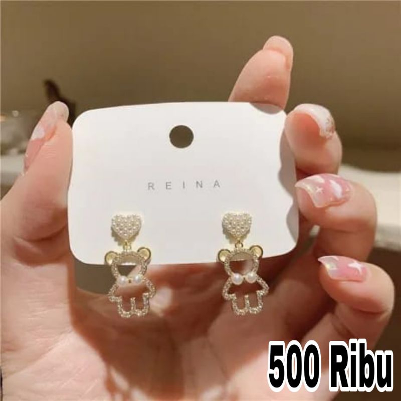 Anting Beruang Mutiara Korea Lucu ( 500k )