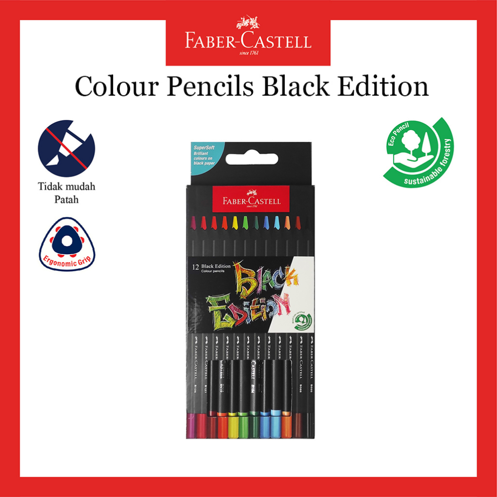 

Pensil Warna Faber Castell Black Edition 12 Warna / Black Edition Colour Pencil Set 12