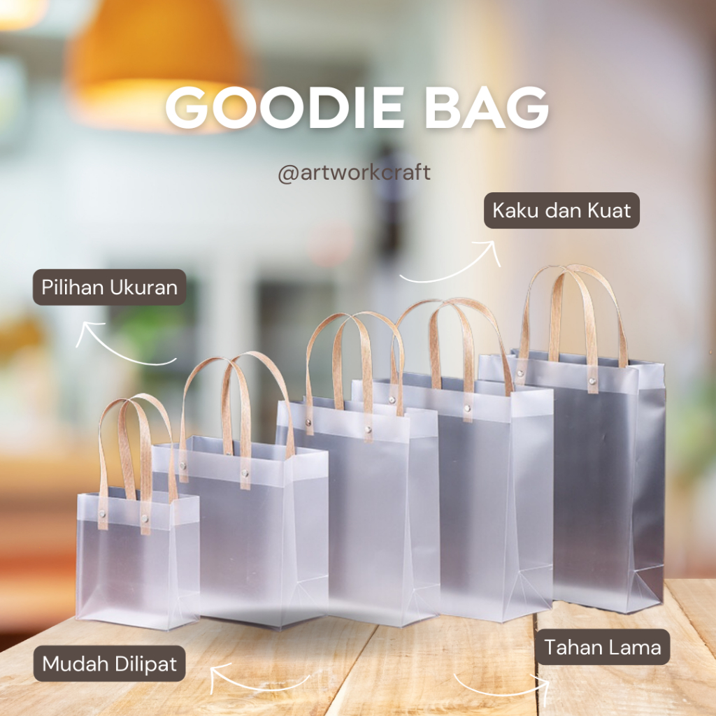 

[GOODIE BAG DOFF] Minimal Pembelian 3 pcs!!! Goodie Bag Doff Transparan , Kantong Hampers Handbag , Tote Bag Gift