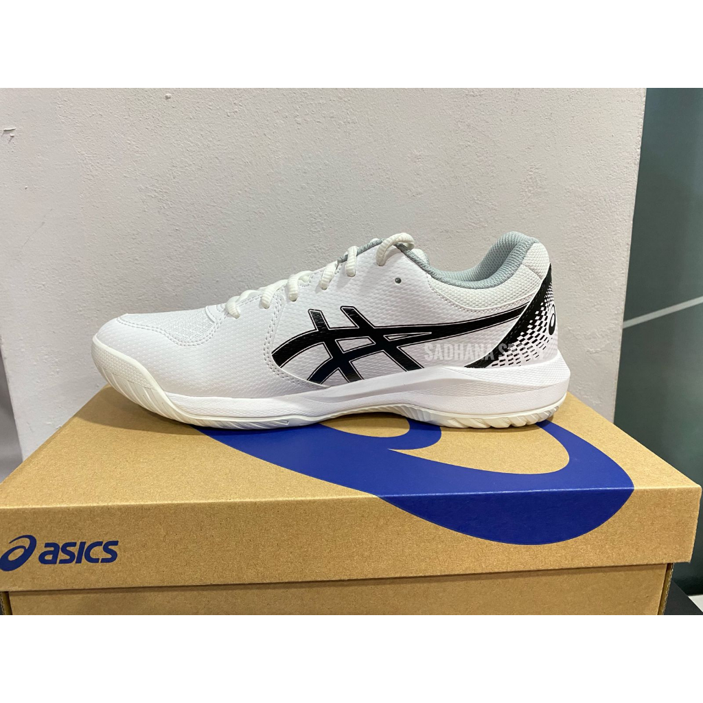 CUCI GUDANG Sepatu Tenis ASICS Gel Dedicate 8 Men White / Black