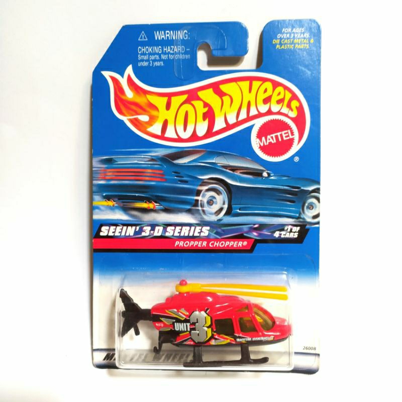 Hotwheels blue card propper chopper helicopter jadul langka rare