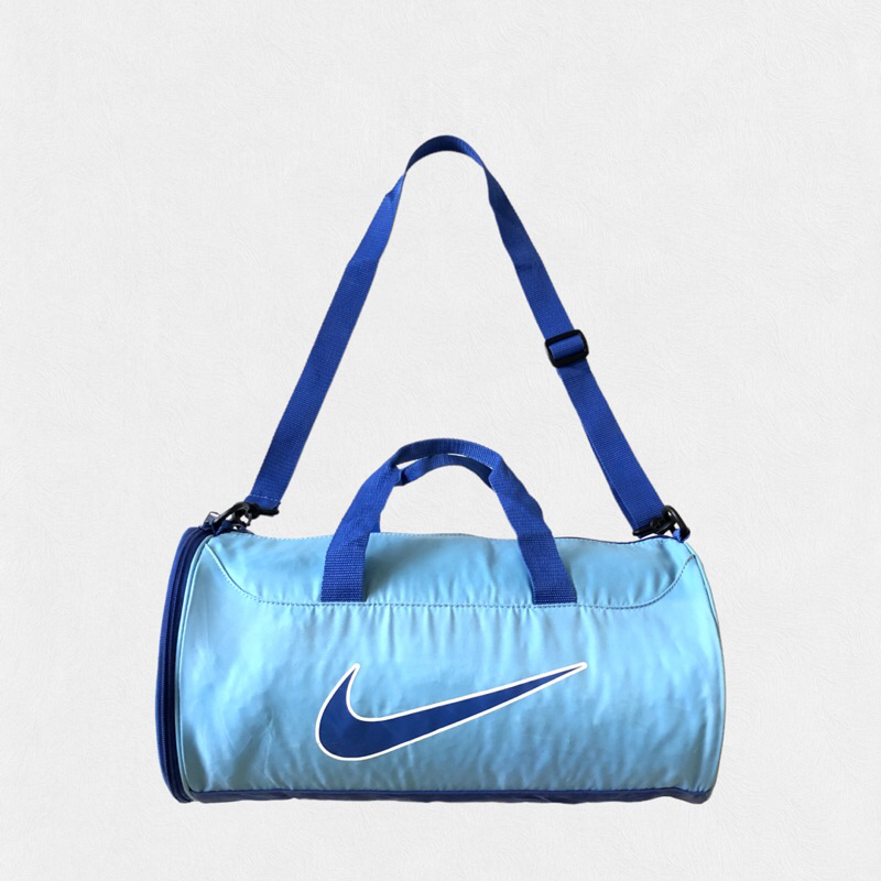 Nike Swoosh Big Logo Duffle Bag Gym Bag Blue