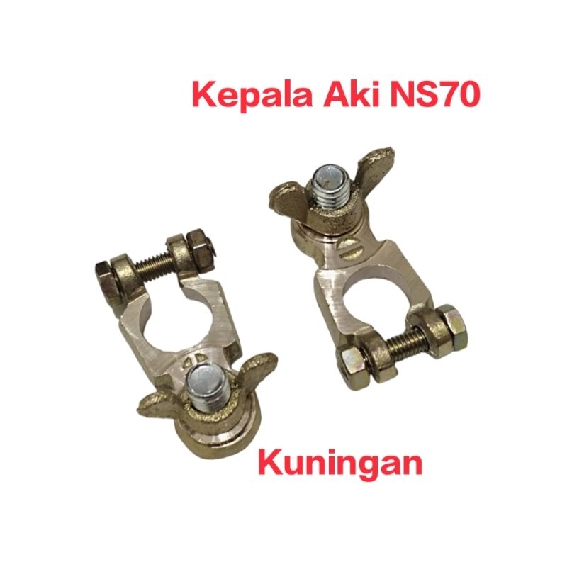 2 Pcs Kepala Aki NS70 Kuningan  Kepala Accu NS70 Kuningan  Nepel Aki NS70 Kuningan  Terminal Aki NS7