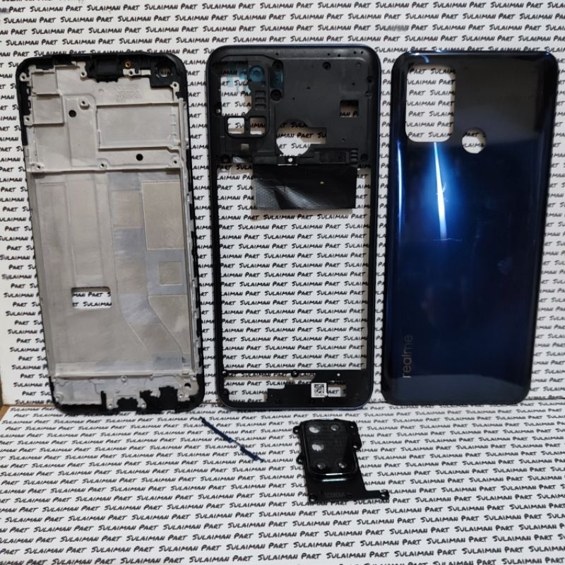 Casing Housing Kesing Fullset Realme C17 | Backdoor + Frame Bezzel Ring Kaca Kamera Tombol Luar Real