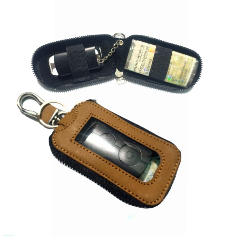 Dompet kunci remote keyless motor honda Scoopy kulit asli dompet stnk