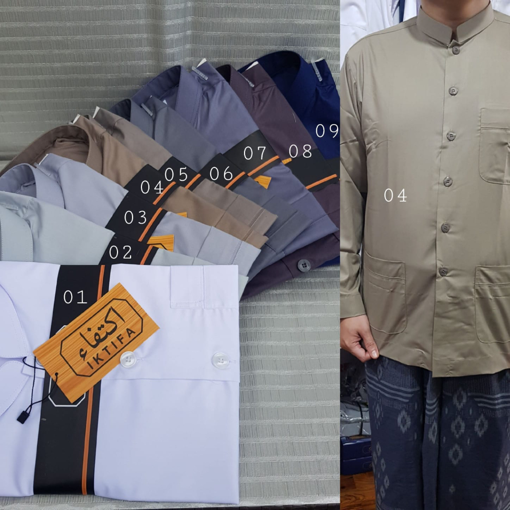 BAJU KOKO IKTIFA POLOS EXCLUSIVE MUSLIM LENGAN PANJANG