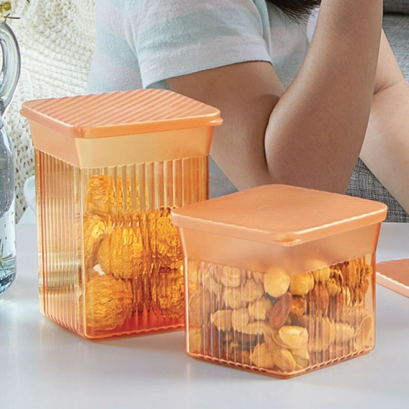 TUPPERWARE DISKON SALE  FAMILY MATE SQUARE GOLD 2PCS TOPLES CRYSTAL WARNA EMAS TOPLES MEWAH TOPLES B