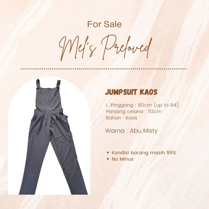 (PRELOVED) JUMPSUIT KAOS WANITA JUMPSUIT CELANA PANJANG BAHAN KAOS CORAK EMBOS