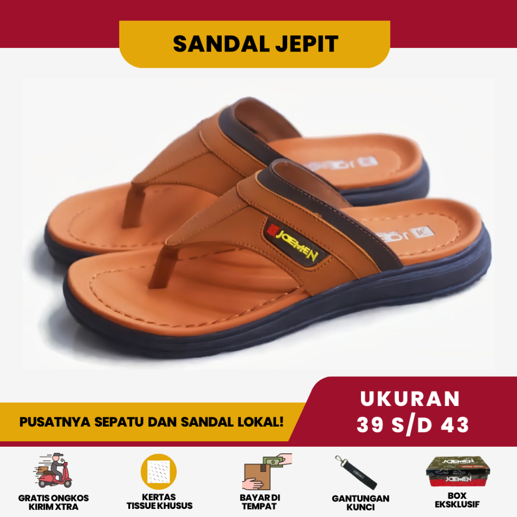 Palapa Sandal Sendal Pria Jepit Kulit Joemen S29 S 29 Cowok Cowo Laki Laki Dewasa Kekinian Empuk Ana