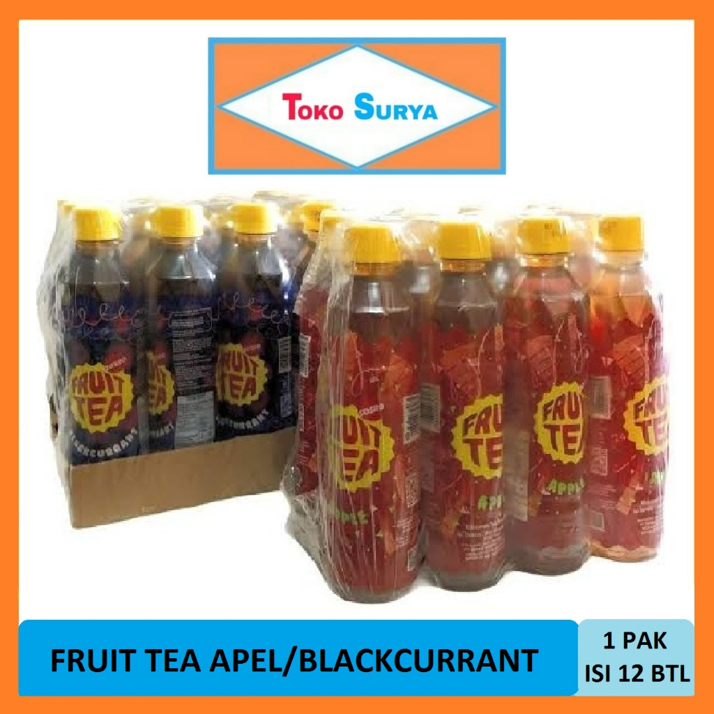 

Fruit Tea Sosro Per Lusin Minuman Teh Rasa Apel/Blackcurrant 12 Botol x 350 Ml