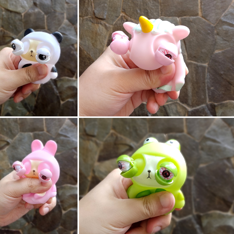 Squishy Pencet Keluar Mata - Mainan Boneka Fidget Pop It Popping Eyes | Unicorn | Kodok | Kelinci | 