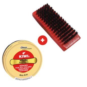 Kiwi Semir Sepatu Netral - Kiwi Paste SP Shoe Polish Neutral 45mL FREE Sikat Semir