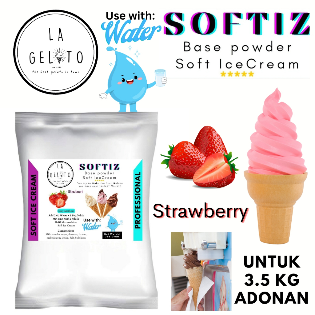 

Bubuk Soft ice cream spesial - Rasa Stoberi