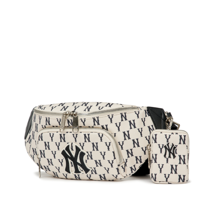 Oppa KR ID - MLB MONOGRAM HIP SACK BAG IVORY original from korea ready
