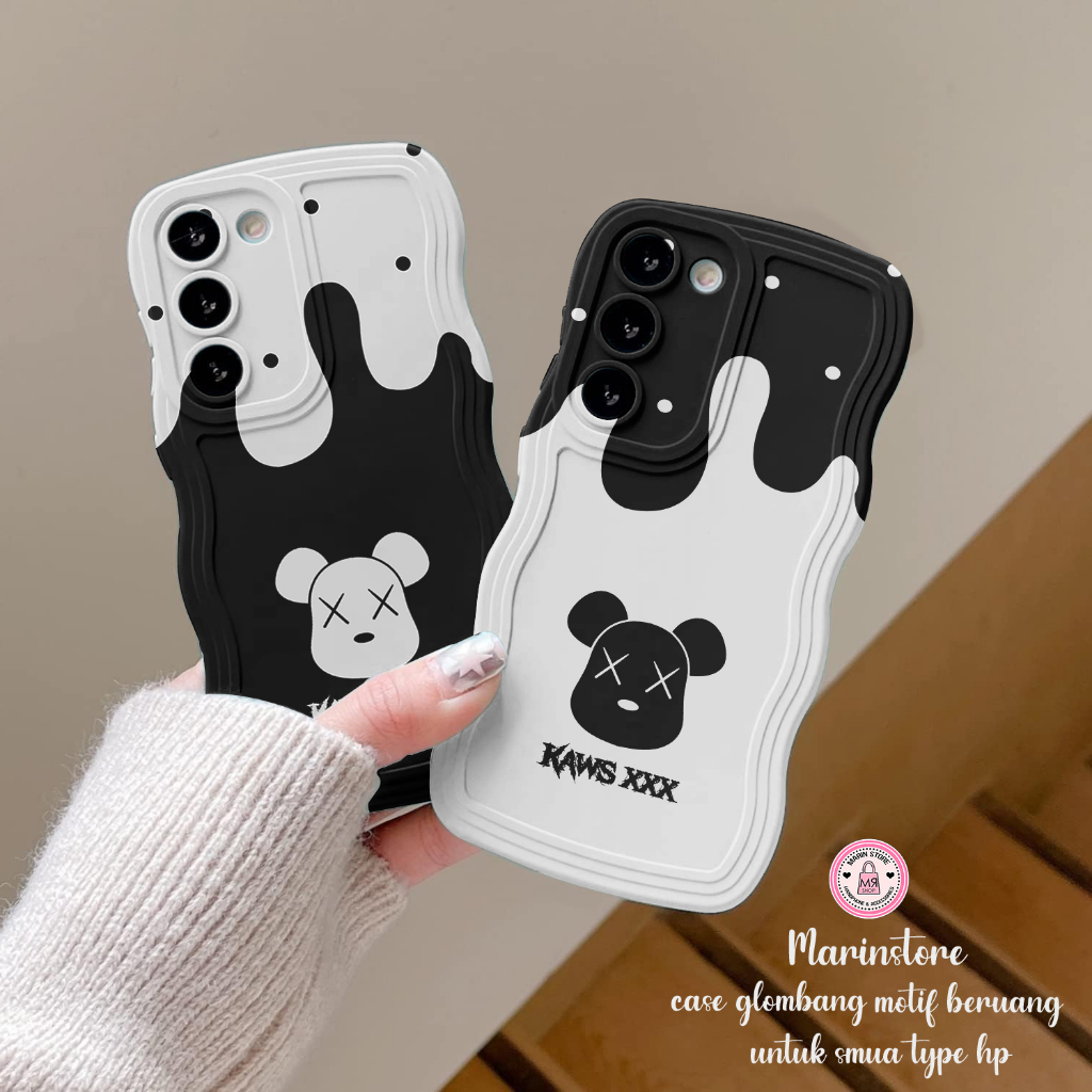#GLO CASE GLOMBANG MOTIV BEAR  UNTUK TYPE HP INFINIX HOT 10 PLAY, INFINIX HOT 12, INFINIX 12 PLAY, I