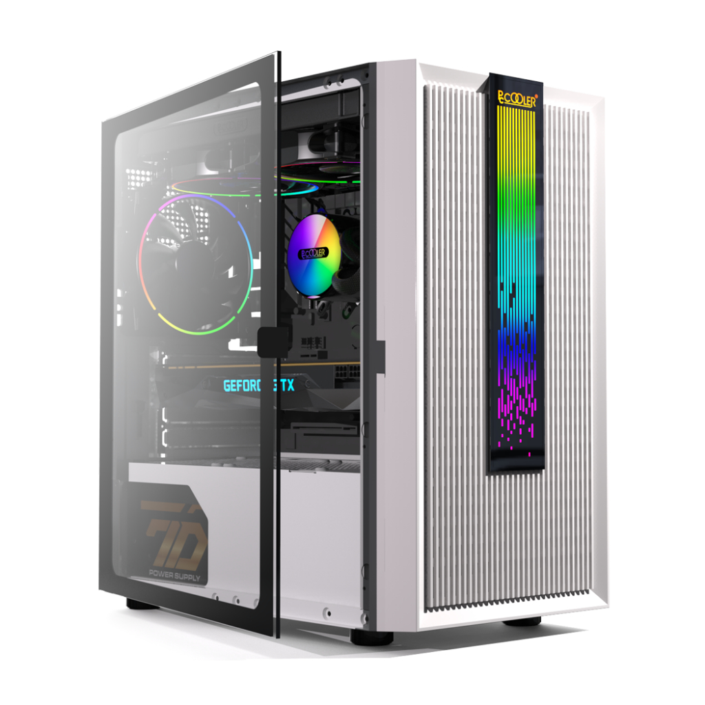 Case Komputer PCcooler Platinum LM200 Mesh RBG Whate