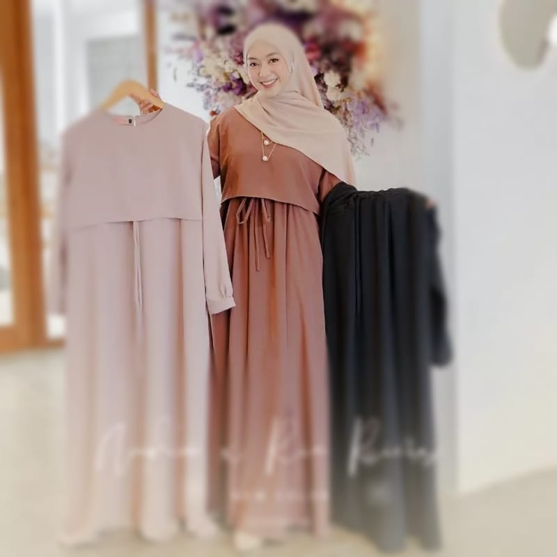 Gamis Drees Glenca Maxy Crinkle Airflow Premium Busui Jumbo