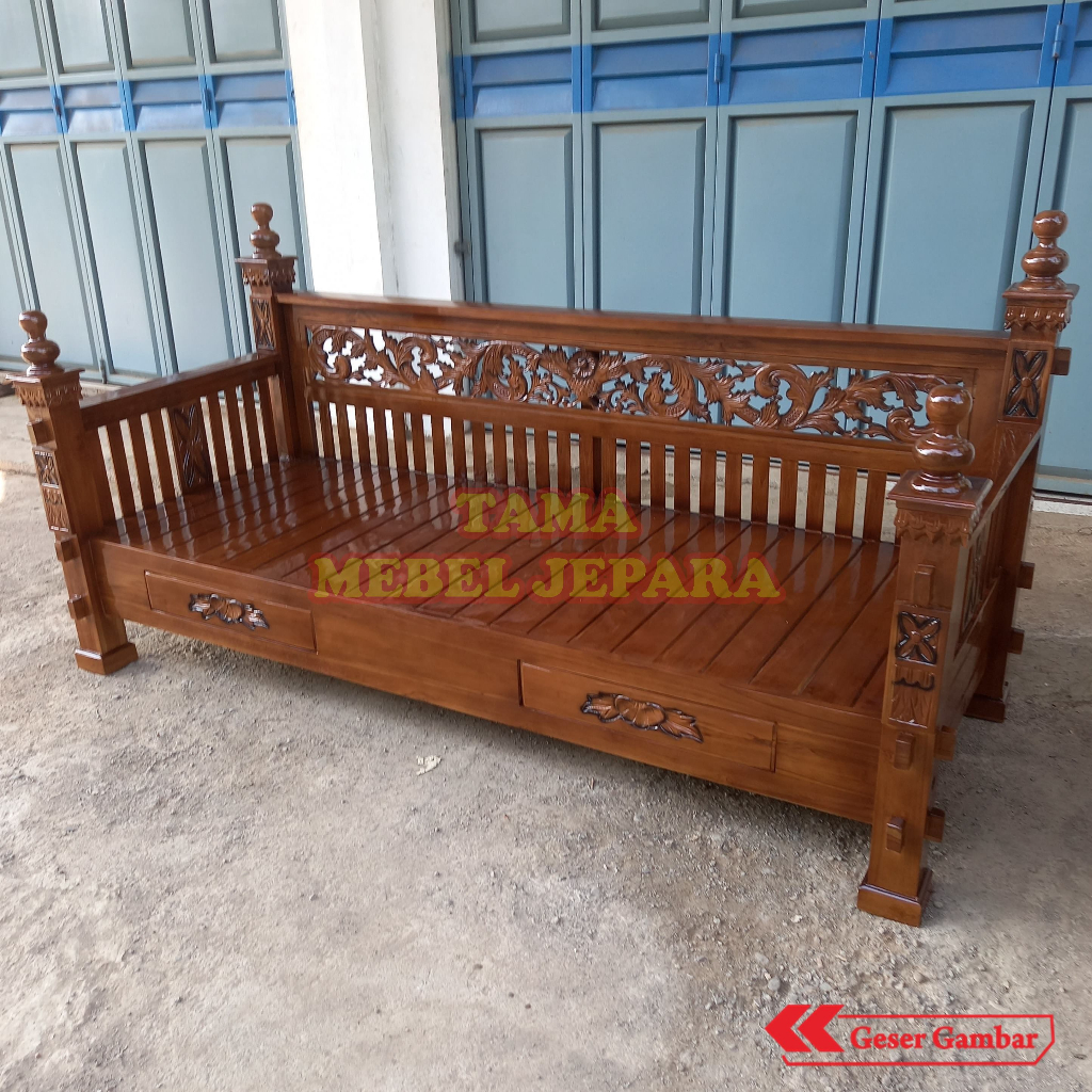 bale bale kursi teras kayu jati mebel jepara, bangku teras jati