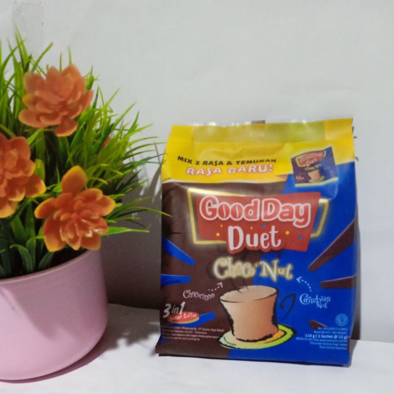 

Good Day duet Choco Nut kopi good day chococinno dan Carrebian Nut gooday sachet bag isi 5 Mundjari Grosir Cilacap Kawunganten Jateng