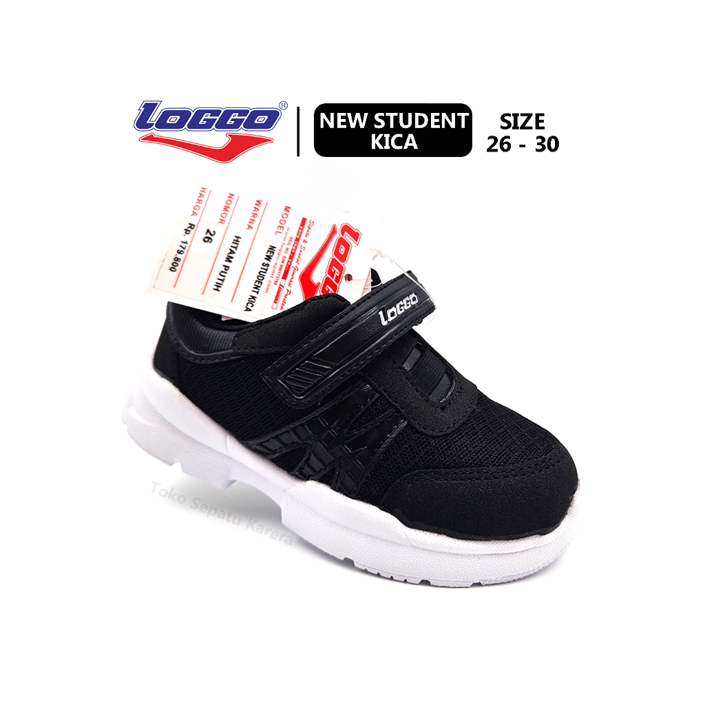 Sepatu Sekolah Anak PAUD TK Perempuan/Laki Laki – LOGGO – NEW STUDENT KICA – Size 26-30 – Sneakers