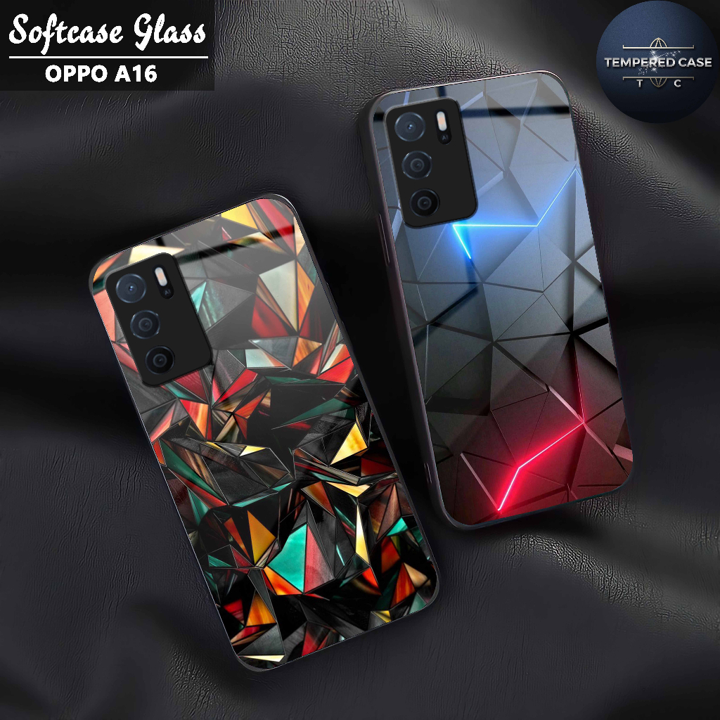 Softcase Glass Kilau glossy Fashion Motif One Piece - Case Oppo A16 kaca glossy Casing Hp Oppo A16 m