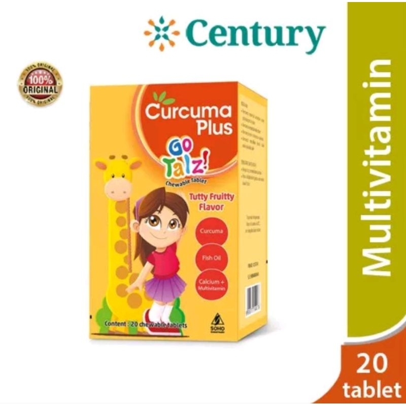 Curcuma Plus Go Talz Jeruk Tablet/Kunyit/Obat Gemuk/Penambah Nafsu Makan/Vitamin Gemuk Badan
