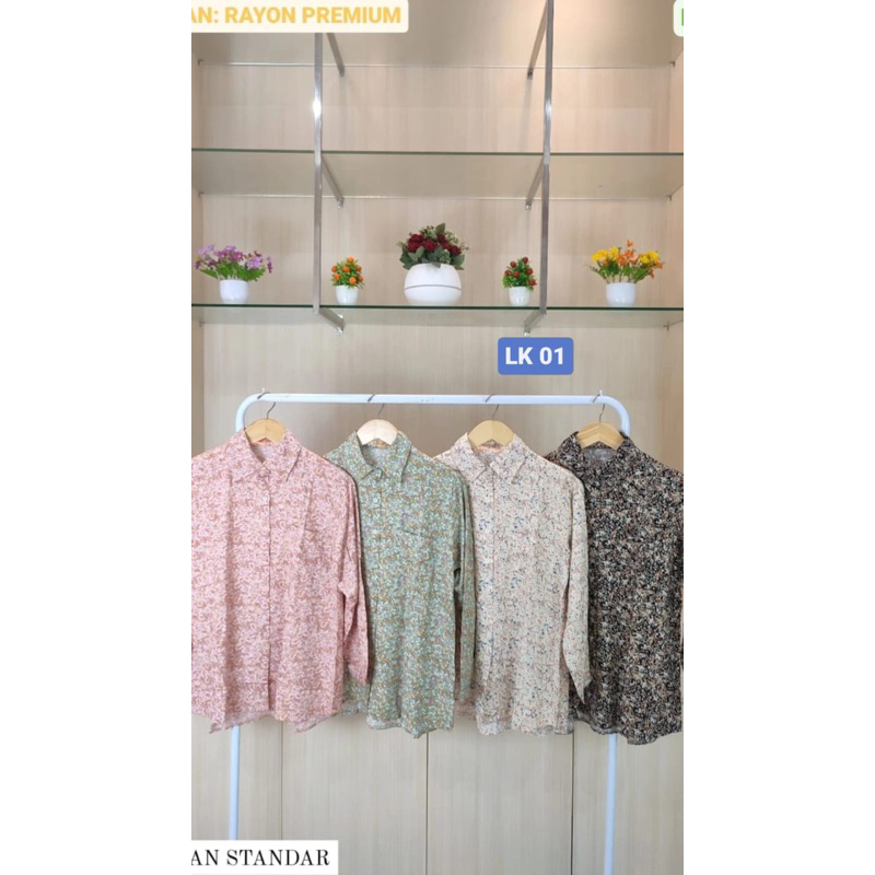 Blouse motif bunga rayon premium