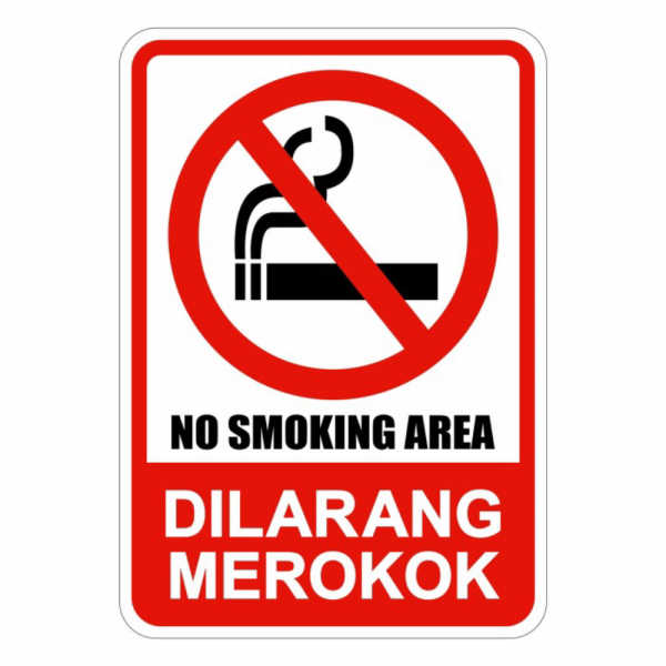 Unik Rambu Plang Dilarang Merokok 35cm x 50cm Plat Alumunium Limited