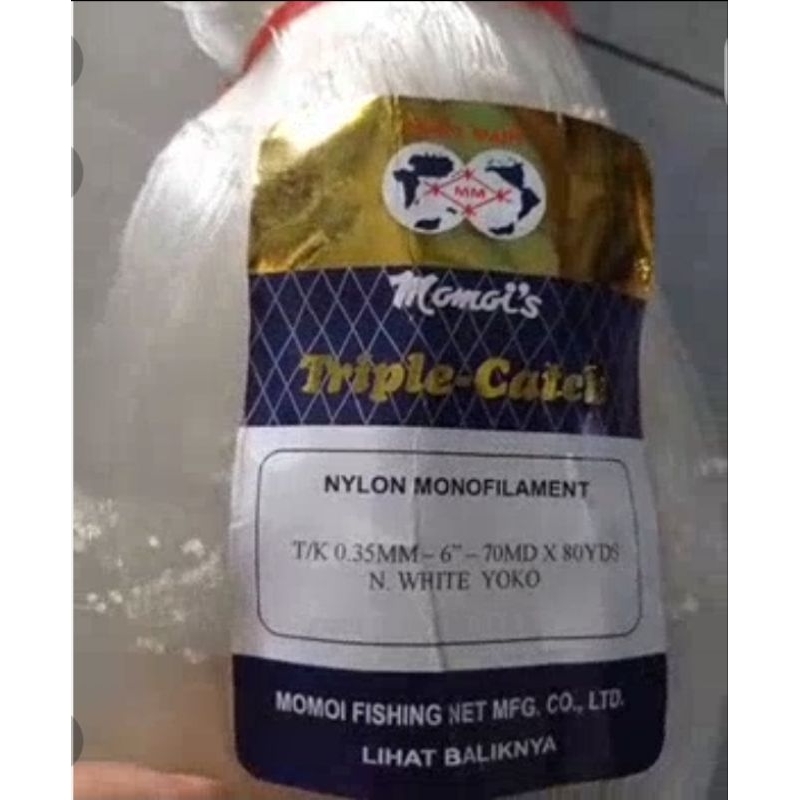 JARING IKAN MOMOI 6 INCHI 0.35 70MD/80YDS YOKO PUKAT JALA IKAN BAWAL JARING MOMOI