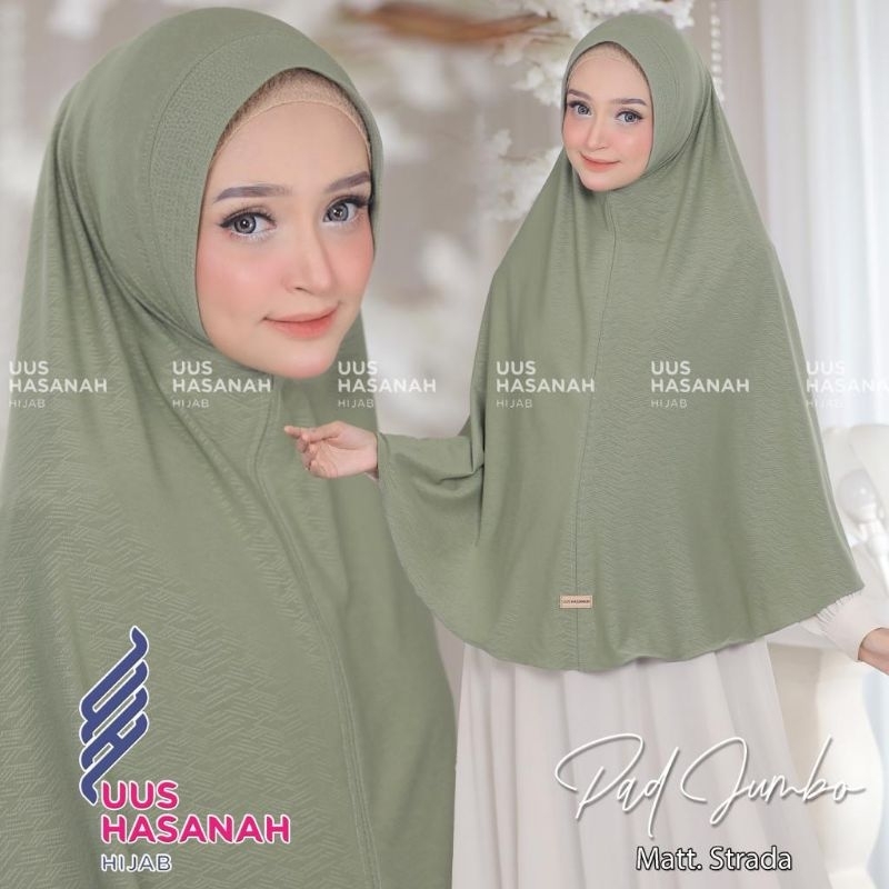 [Uus Hasanah] PAD JUMBO••hijab instan syari pet motif••hijab instan jumbo jersey strada