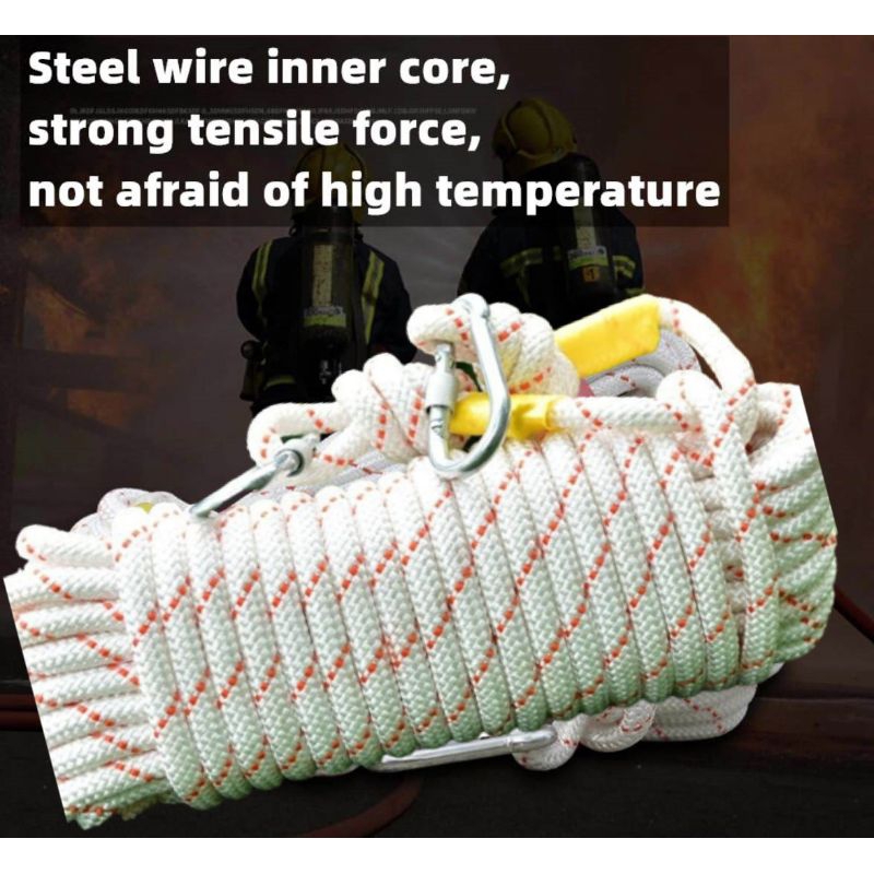 Tali Karmantel Paracord Panjat Tebing Climbing Rope Steel Buckle 12mm 20M
