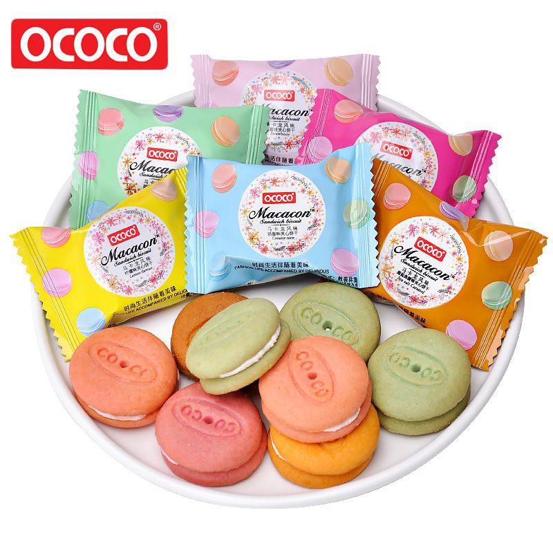 

Cemilan Biskuit Sandwich Macaron马卡龙风味 376gr HALAL