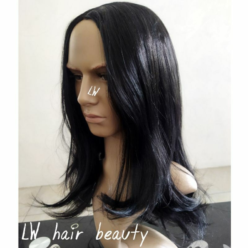 Wig Pria Rambut Panjang Gondrong