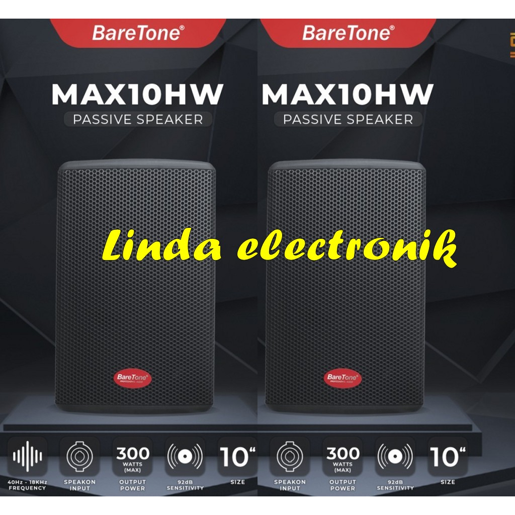 speaker pasif baretone max 10 hw / max10hw / max10 hw 2 buah 10 inch