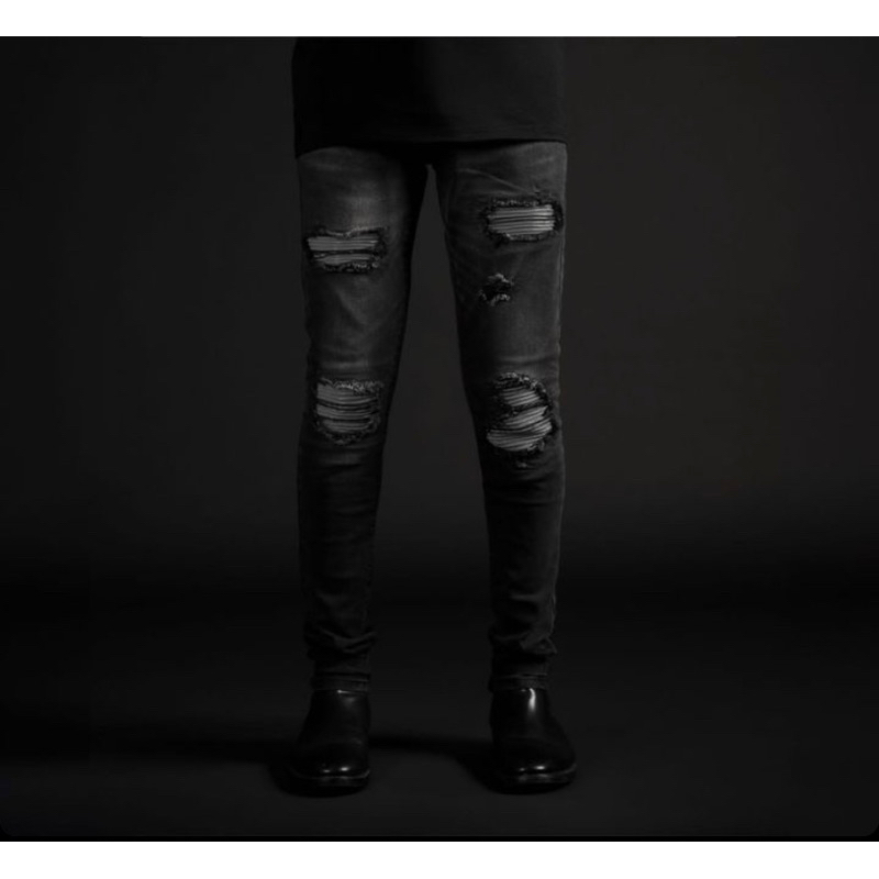 Rucas Caviar Dark Grey leather jeans Season 12