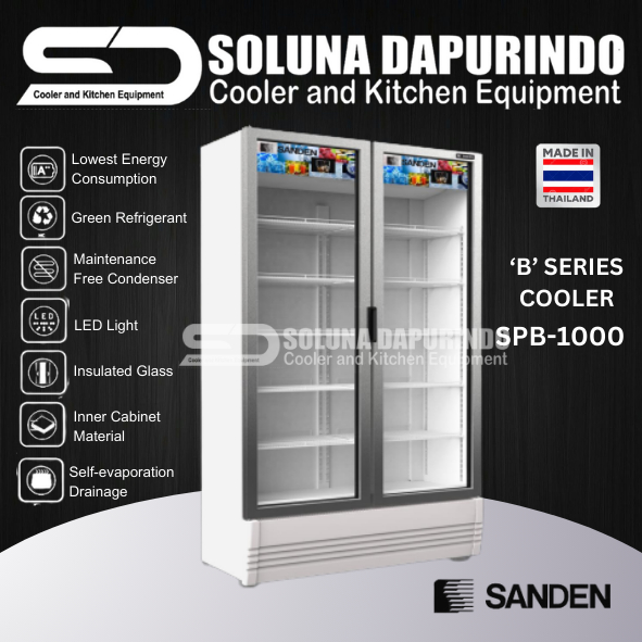 SANDEN Showcase 2 Pintu SPB1000 / SPB-1000 / Showcase