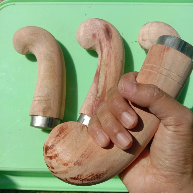 gagang golok kayu mahoni ukiran Jengkol murah