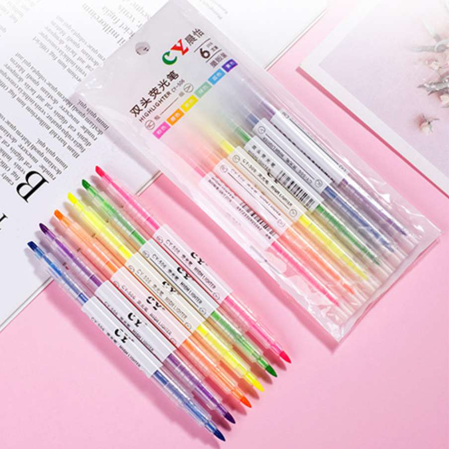 

Stabilo Warna Dua Sisi Isi 6 In 1 / Set Highlighter Warna Double Side