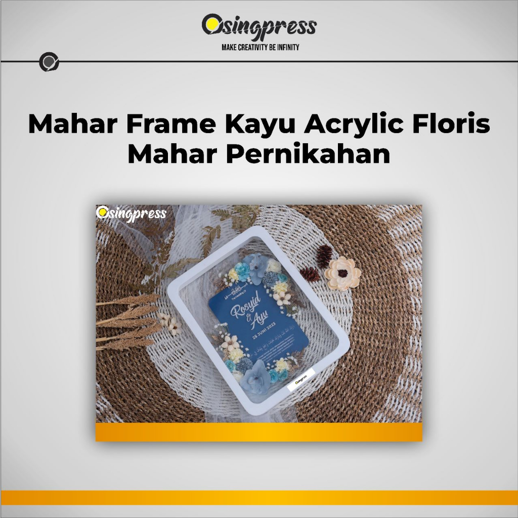 Mahar Frame Kayu Acrylic Florist / Mahar Pernikahan