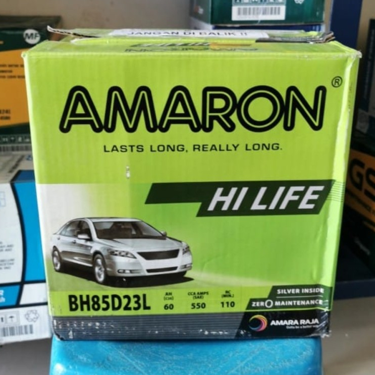 Aki Mobil Amaron HiLife 85D23L - Kapasitas 60Ah, Cocok untuk Toyota Innova dan Lainnya