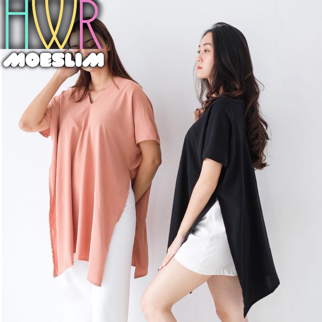 Atasan Wanita Difarina Blouse Bluse Jumbo Dengan Gaya Korean Style, Baju Oversize Crinkle Airflow Li