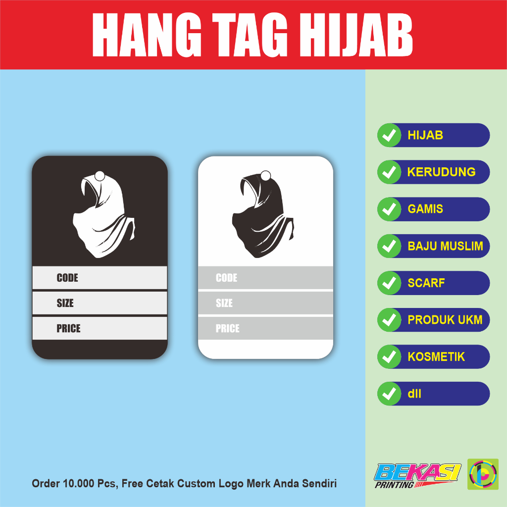 

Hang Tag Label Hand Tag Hijab Busana Muslim Pakaian Muslimah Moslem Wear 1 PACK ISI 25 Pcs