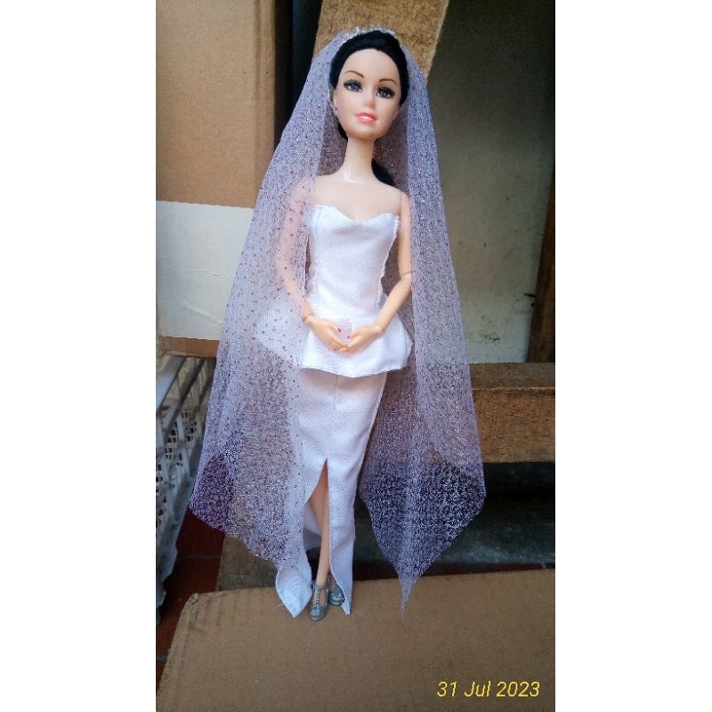 baju barbie mattel handmade Edisi BRIDAL WEDDING DRESS