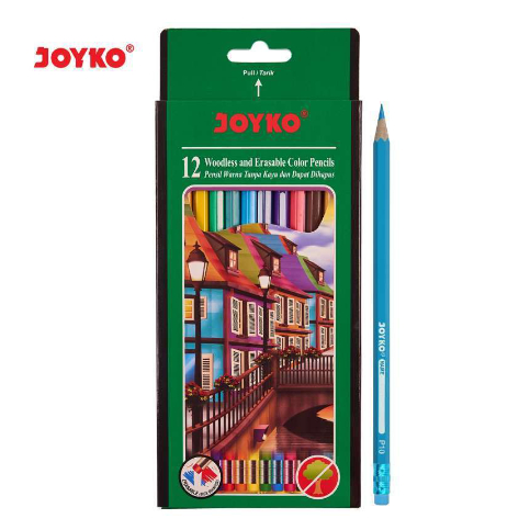 

Pensil Warna Joyko CP-109 Erasable dengan Penghapus Color Pencils [12 Warna]