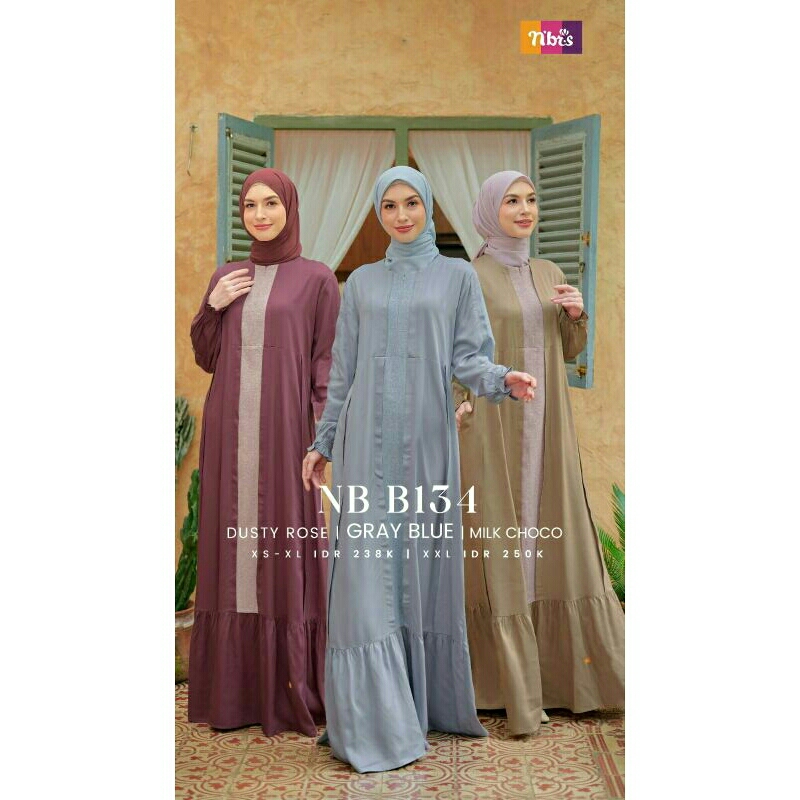 GAMIS KATUN WANITA NB B134 ORIGINAL NIBRAS FASHION DRESS BAJU BUSANA MUSLIM DEWASA BUSUI BAHAN COTTO