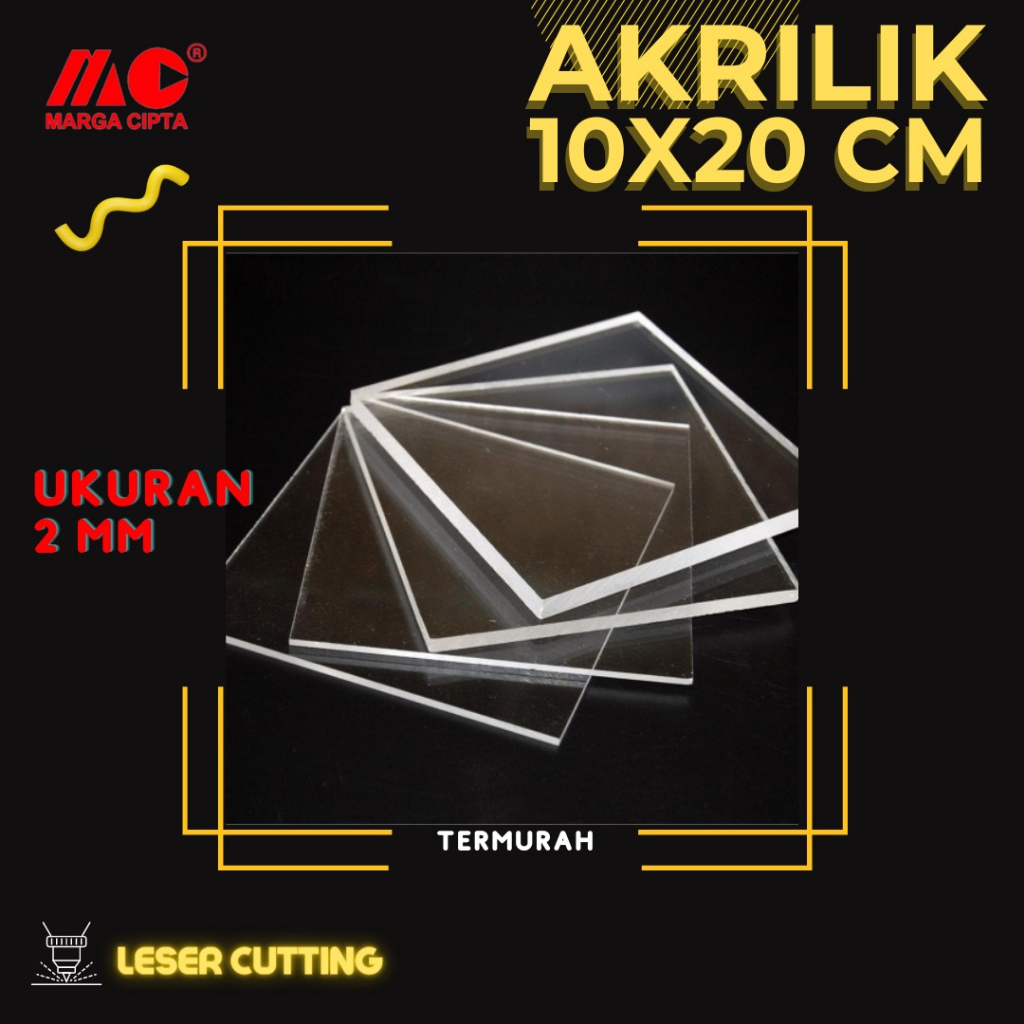 AKRILIK BENING / MIKA BENING / AKRILIK TRANSPARAN 2MM 10x20CM
