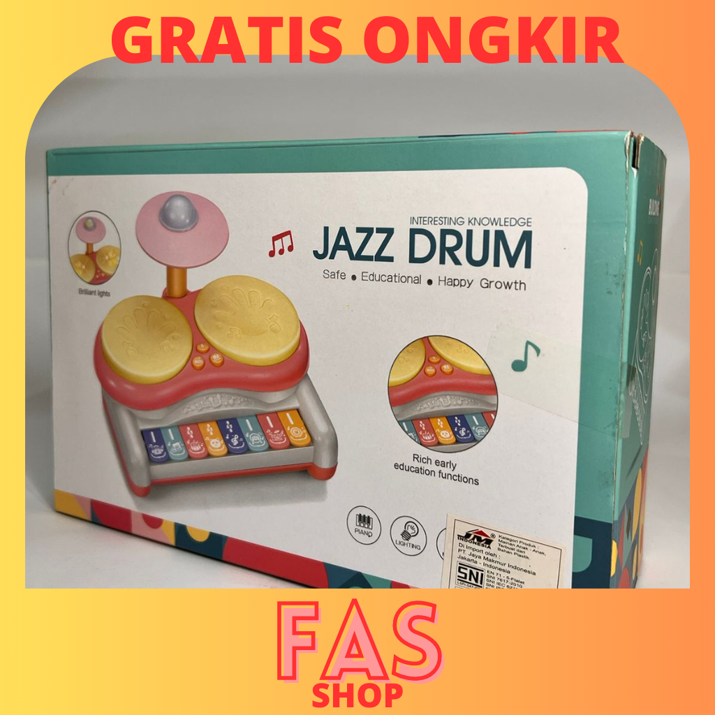 [FAS SHOP] Mainan Anak INTERESTING JAZZ DRUM KNOWLEDGE Anak Mainan Jazz Drum Baby
