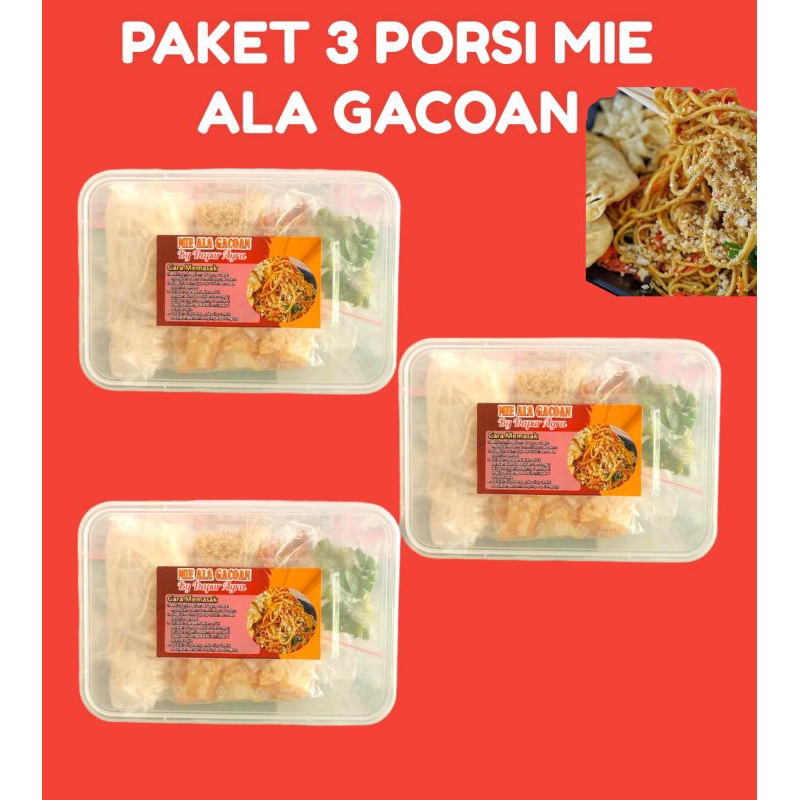 

MIE ALA GACOAN FROZEN (FRESH & HALAL) PAKET 3 PORSI MIE